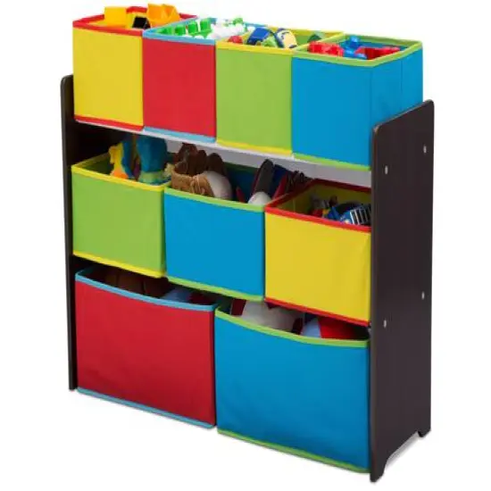 Delta Children Deluxe Multi Bin Toy Organizer with Storage Bins Multi/Black {4}