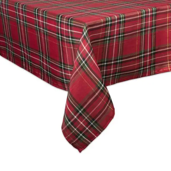 DII&reg; 120" Holiday Metallic Plaid Tablecloth {4}