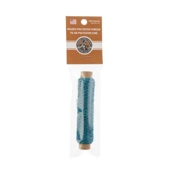 Gudebrod 0.018" 3 Ply Waxed Thread Bobbin, 75ft. Turquoise {3}