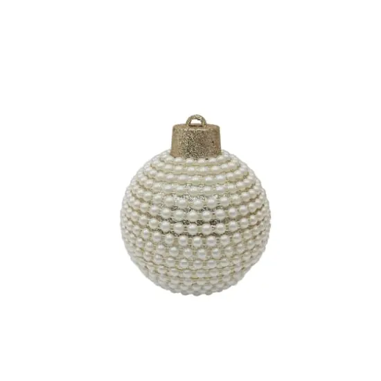 7" Gold Glitter & Pearl Ball Ornament Tabletop D&eacute;cor by Ashland&reg; {1}