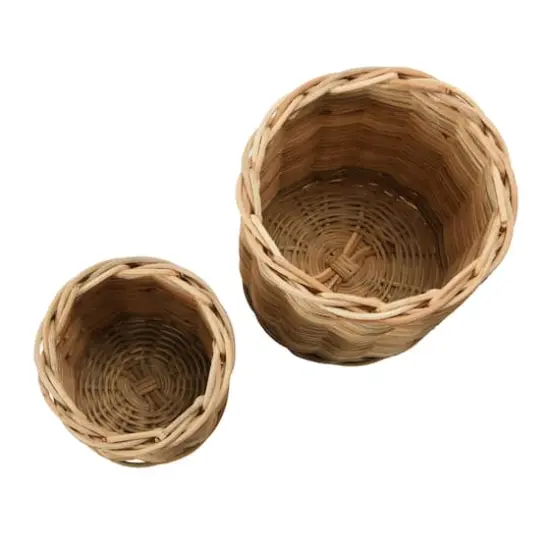 Hello Honey&reg; Natural Hand-Woven Wicker Basket Set {6}