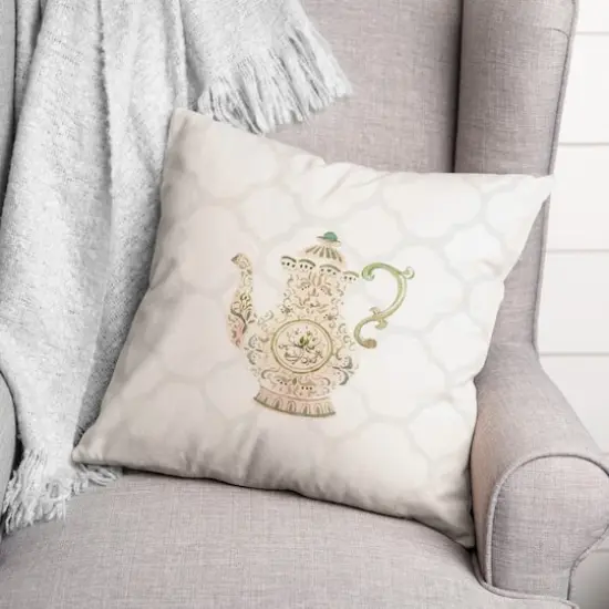 Tea Pot Lattice 18" x 18" Throw Pillow {4}