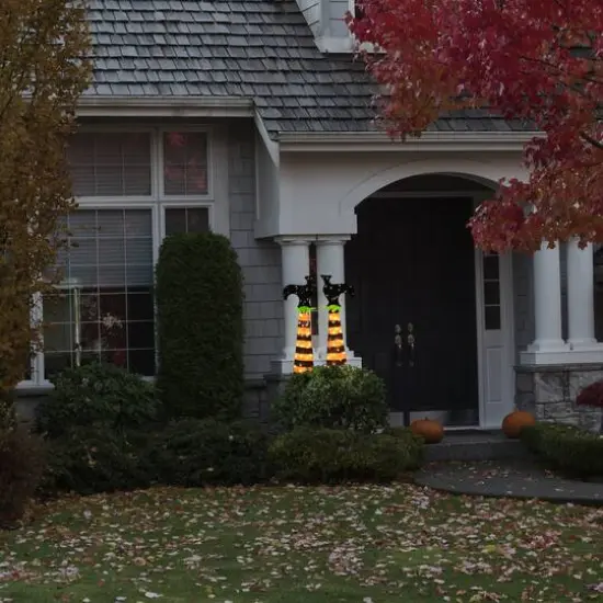 3ft. LED Spooky Town Upside Down Witch Legs {6}