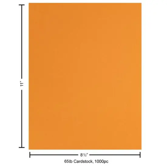PA Paper&reg; 8.5" x 11" 65lb. Smooth Cardstock, 1,000 Sheets Pumpkin {5}