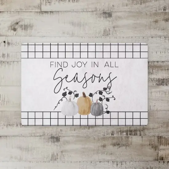 Joy In All Seasons Pumpkin Floor Mat {3}