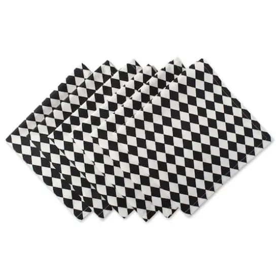 Black And Cream Harlequin Print Napkin, 6ct. {1}