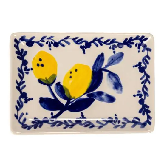 Hello Honey&reg; Blue & Yellow Lemon Stoneware Plate, 12ct. {8}