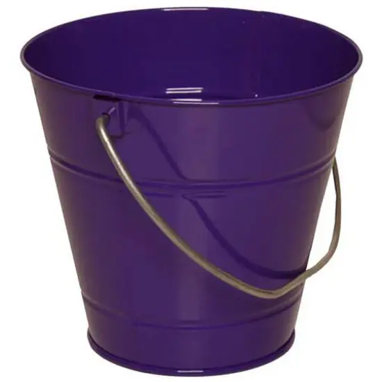 JAM Paper Small Purple Metal Pail Bucket, 6ct. {1}