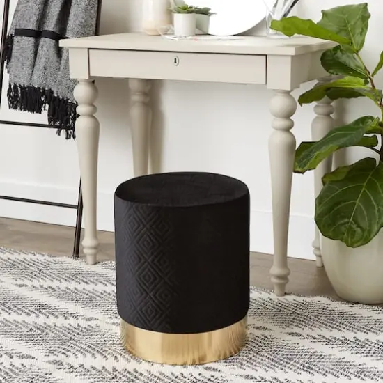 16.5" Black Velvet Stool {4}