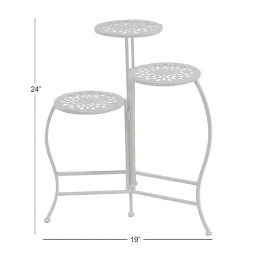 White Metal Traditional Plantstand Set {5}