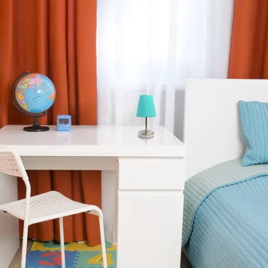 Creekwood Home Nauru 10.5" Sand Nickel Petite Metal Stick Table Lamp Blue {7}