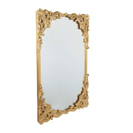 Gold Wood Carved Acanthus Floral Wall Mirror 30" x 2" x 41" {3}