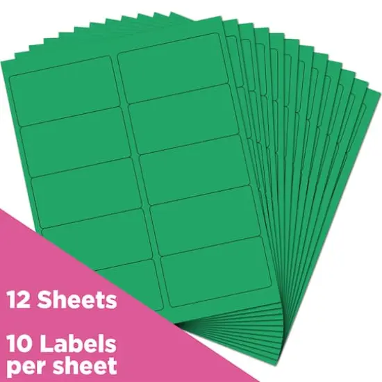 JAM Paper Standard Address Labels, 120ct. Green {4}