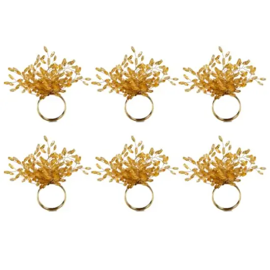 DII&reg; Gold Beaded Burst Napkin Rings, 6ct. {1}