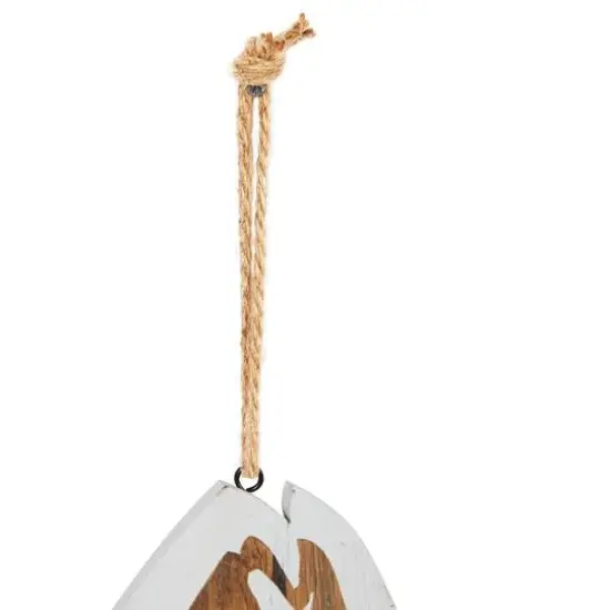 Set of 3 White Wood Coastal Fish Wall Decor, 22", 26", 30" {6}