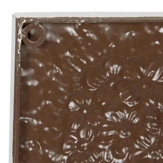 23" White Metal Farmhouse Floral Wall D&eacute;cor Set {6}