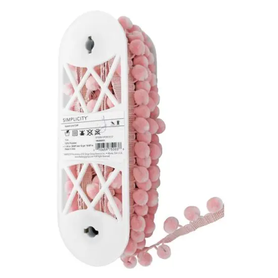 Simplicity&reg; 1.125" x 12 yd. Light Pink Ball Fringe {1}