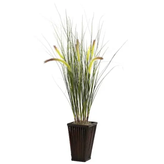 3ft. Grass with Cattails & Bamboo Planter {1}