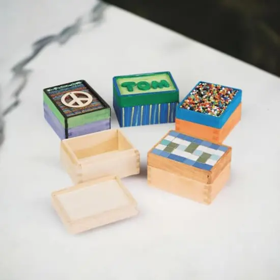 S&S Worldwide&reg; Unfinished Wooden Trinket Box, 12ct. {1}