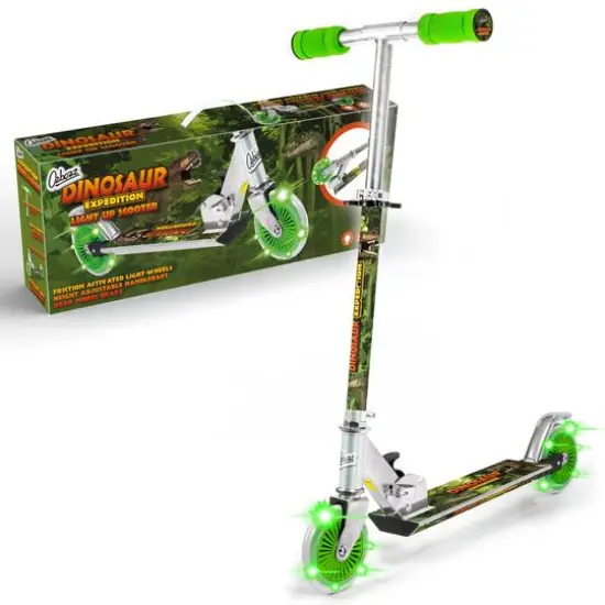 Dinosaur Folding Scooter With Flashing Wheels {9}