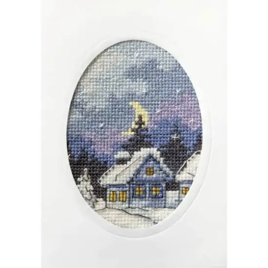 Orchidea Complete Cross Stitch Kit - Greetings Card Winter Night {1}