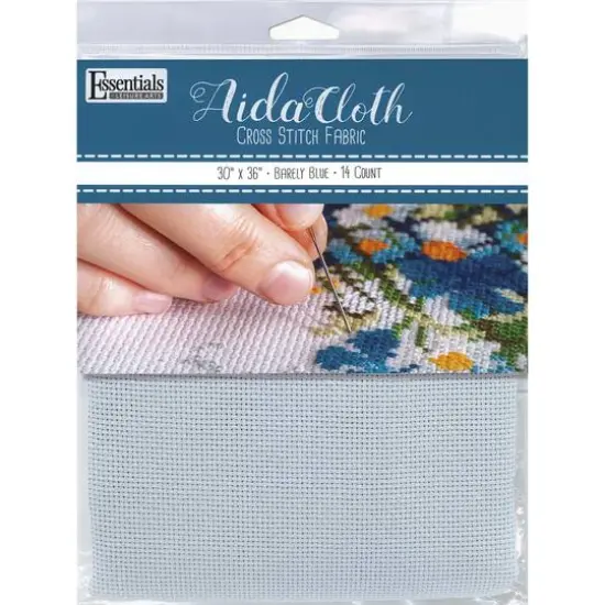 Essentials by Leisure Arts 14 Count Aida Cloth, 30" x 36" Barely Blue {1}