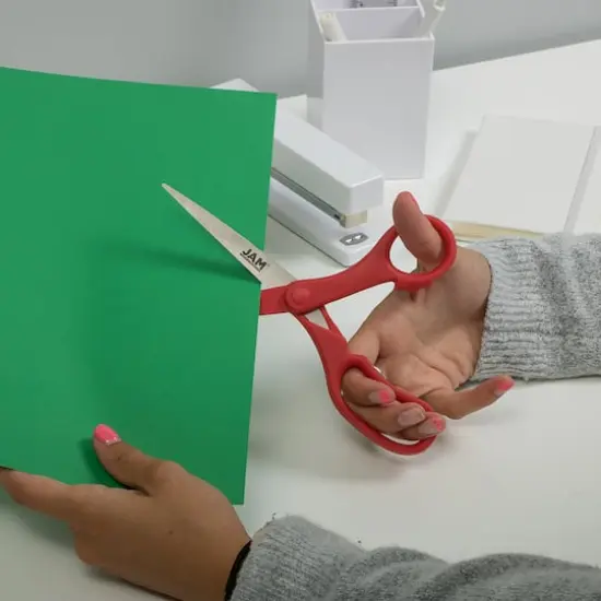 JAM Paper 8" Ergonomic Multi-Purpose Precision Scissors Red {5}