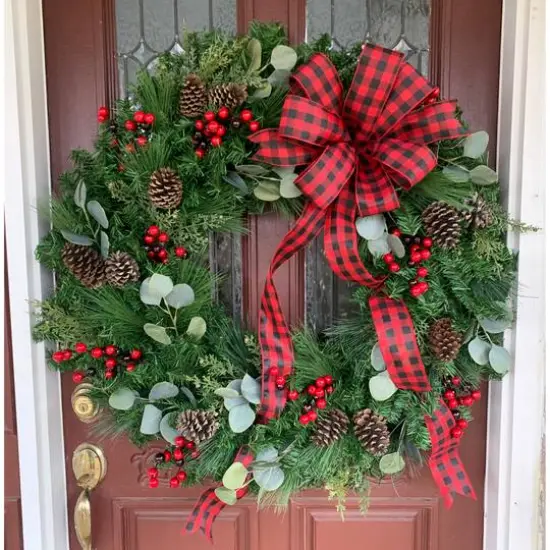 3ft. Green Canadian Pine Artificial Christmas Wreath {7}