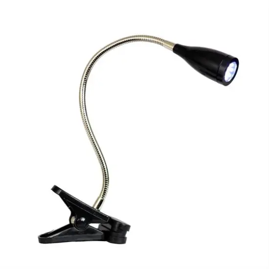 Simple Designs Flexible Gooseneck LED Clip Light Desk Lamp Black {6}