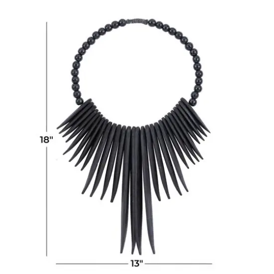 Black Wood Bohemian Wall Decor, 13" x 13" x 3" {6}