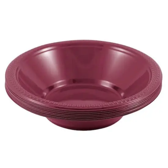 JAM Paper 7" Plastic Bowls, 20ct. Berry Burgundy {4}