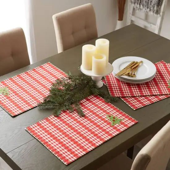 DII&reg; Embellished Jolly Tree Placemats, 4ct. {5}