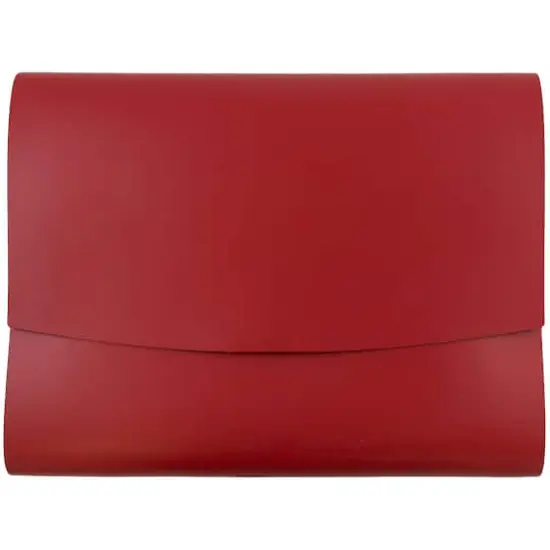 JAM Paper Italian Leather Snap Closure Portfolio Red {1}