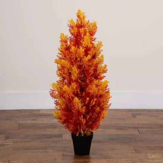 3ft. UV Resistant Autumn Artificial Fall Cedar Tree (Indoor/Outdoor) {5}