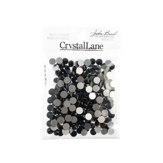 John Bead Crystal Lane SS30 Glass Round Flatback Rhinestones, 288ct. Jet {4}