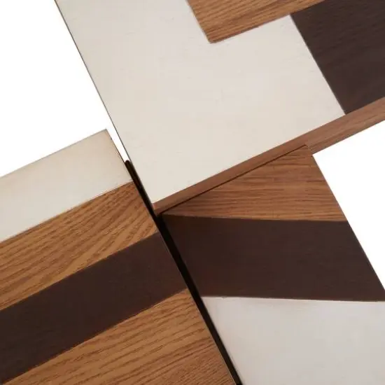 Brown & Cream Wooden Geometric Box Set {8}