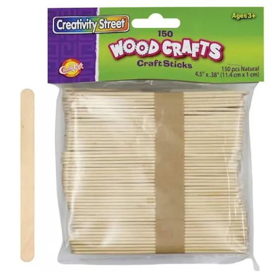 Creativity Street® Natural Wood Craft Sticks, 12 Packs of 150 {3}