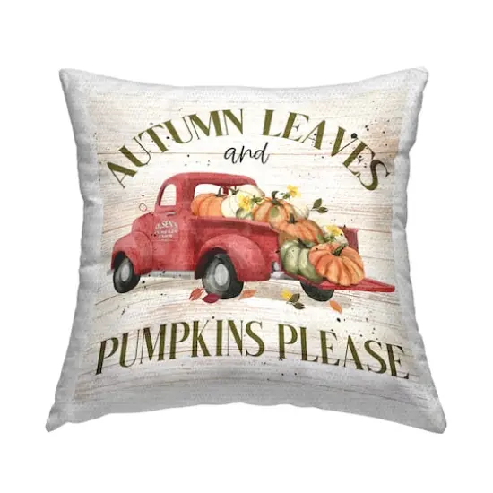 Stupell Industries Autumn Leaves Phrase Outdoor Printed Pillow {1}