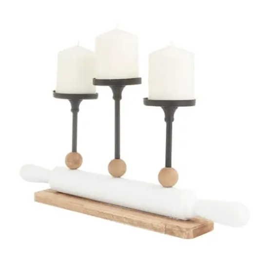 White Fir Modern Farmhouse Candelabra, 9" x 20" x 4" {3}