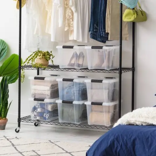 IRIS&reg; 20.5qt. Buckled Clear Boxes with Clear Buckle Lids, 6ct. {13}