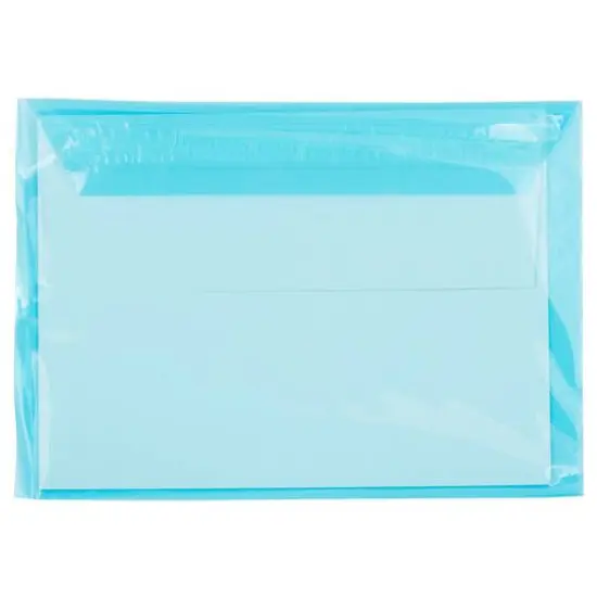JAM Paper 5.063" x 7.188" Cello Sleeves with Self Adhesive Closures, 100ct. Blue {7}