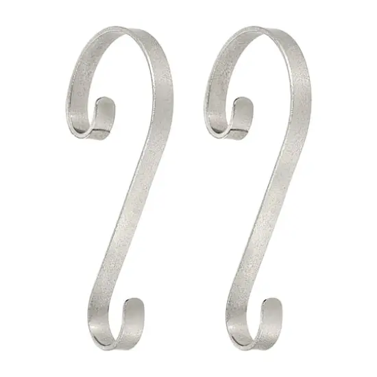 Haute Decor Stocking Scrolls&reg; Glimmer Silver Stocking Holders, 2ct. {1}