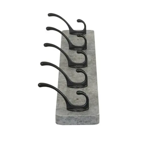Household Essentials Wall Mounted Coat Rack with 5 Hooks {8}