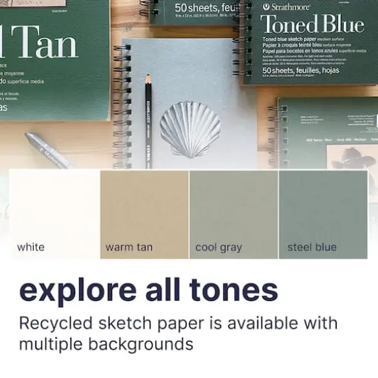 Strathmore&reg; 400 Series Blue Toned Sketch Paper Pad {3}