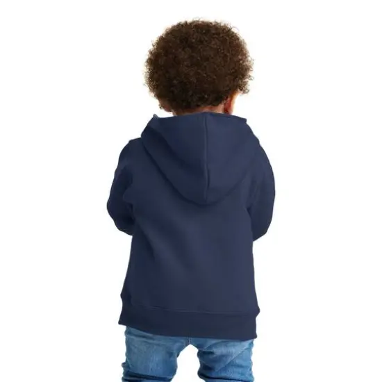Port & Company&reg; Core Fleece Full-Zip Hooded Toddler Sweatshirt Navy {6}