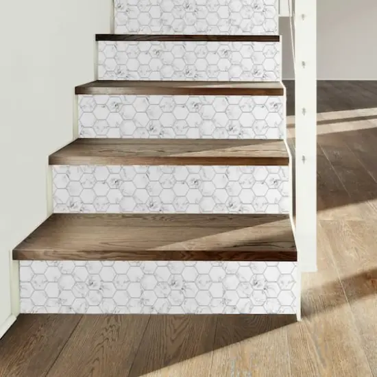 RoomMates Carrara Marble Hexagon Peel & Stick Backsplash {3}