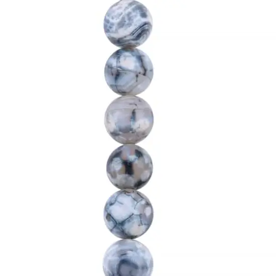 Black & White Fire Agate Round Beads by Bead Landing&trade; {1}