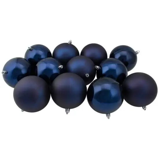 12ct. 4" Sapphire Blue Shatterproof Ball Ornaments {1}
