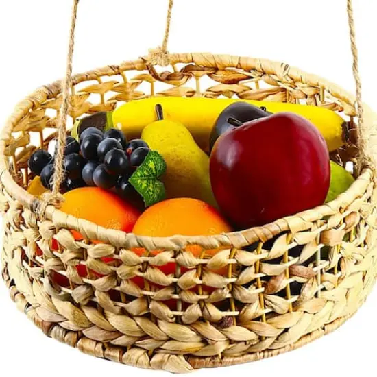 NEX&trade; 3-Tier Natural Kitchen Fruit Storage Wicker Baskets {5}