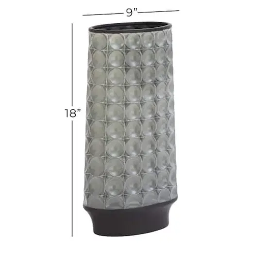 Silver Stoneware Vintage Vase {6}